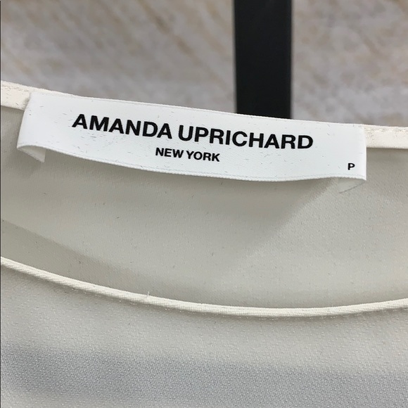 Amanda Uprichard ivory polyester blouse, wide neck - Picture 2 of 5
